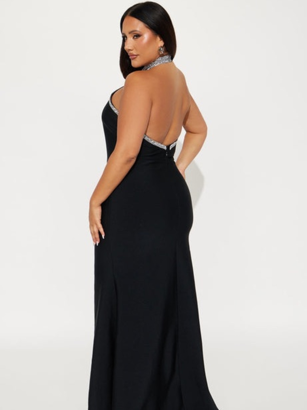 ~Scintillating Sophistication Gown w/Radiant Rhinestone Detailing & Sultry Slit~ - Picture 11 of 16